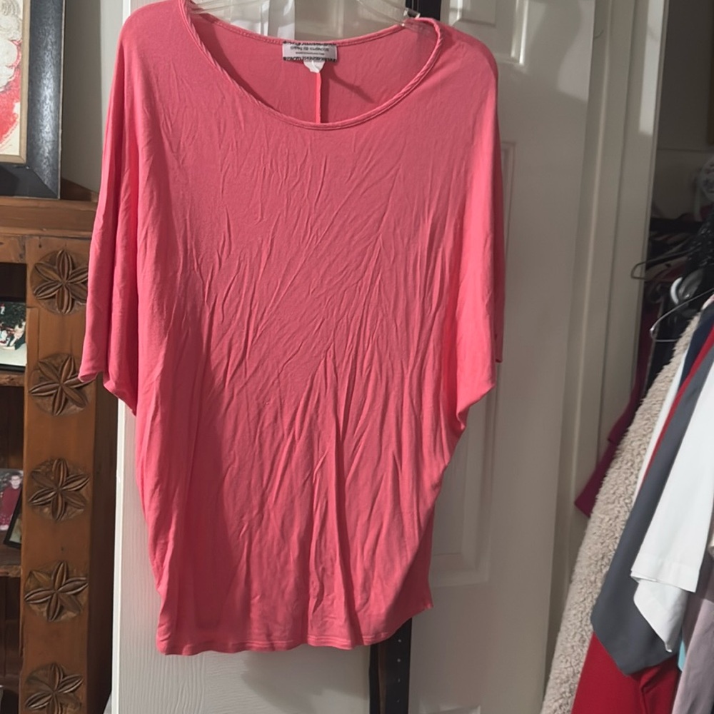 Pink alone batwing top